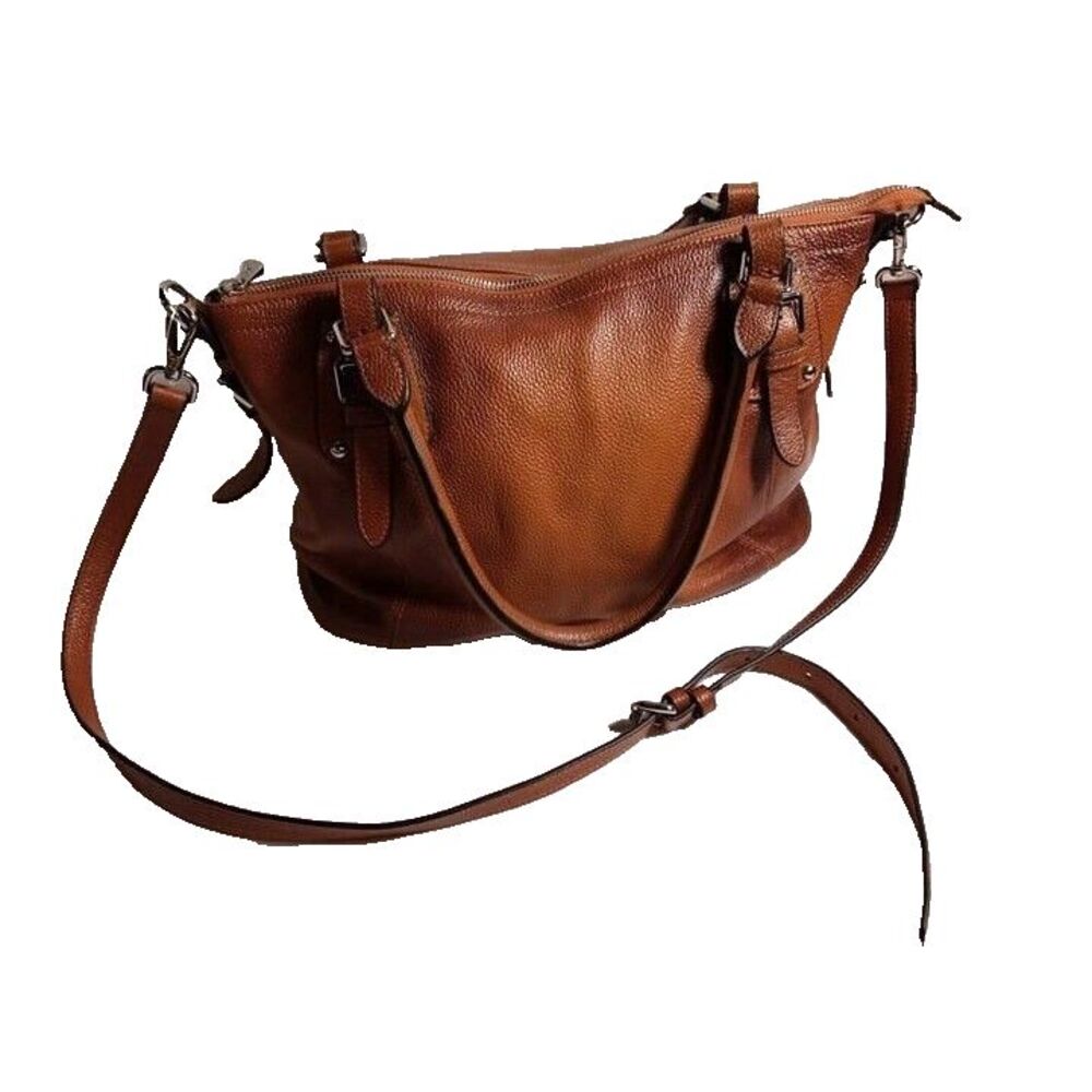 Cowhide Leather‎ S-Zone Brand Large Heavy Brown Crossbody/Handbag 13.5"x10"x 6"